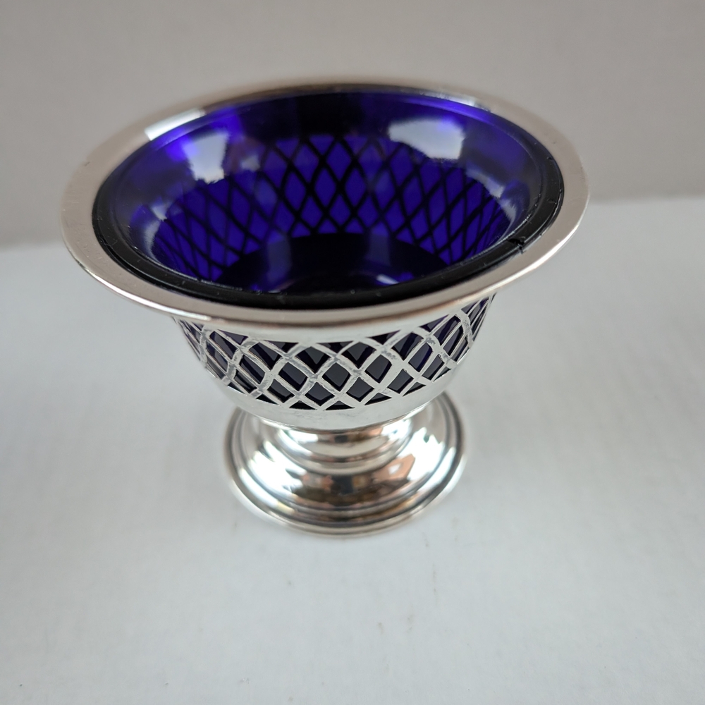 Silver and Blue Decorative Bowl